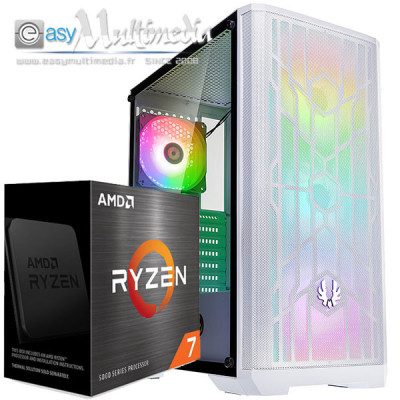 Config PC EasyGamer 8c Ryzen7 RTX4060 32Go Blanc