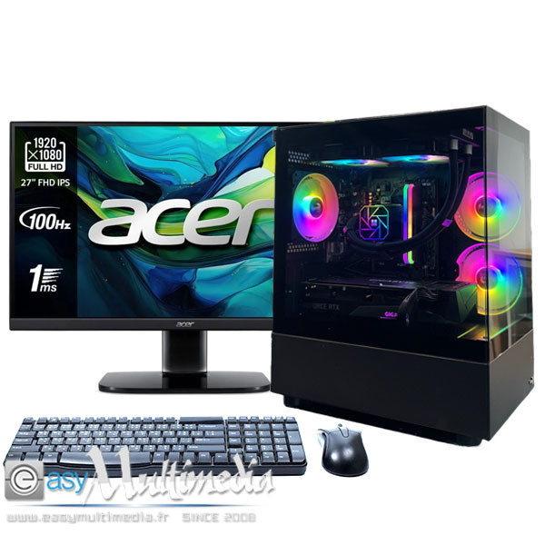 Config PC RQP bureau Gamer avec ecran 24 pouce